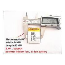 Bateria 3,7v 750mah 4mm X 34mm X 43mm Powerpack Gps Tc 5098