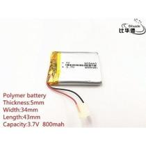 Bateria 3,7v 800mah 5mm X 34mm X 43mm Com 2 Fios 503443 com 2 fios