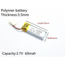 Bateria 3,7v Mp3 Mp4 Caneta 3,5mm X 09mm X 26mm Com 60 Mah Bateria 3,7v Mp3 Mp4 Caneta 3,5mm X 09mm X 26mm Com 60 Mah