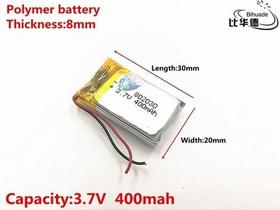 Bateria 400 Mah 3,7 V 8mm X 20mm X 30mm Bateria 400 Mah 3,7 V 8mm X 20mm X 30mm