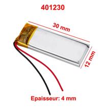 Bateria 401230 com 120mah 4mmx12mmx30mm 2 fios 3,7v