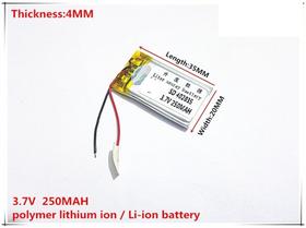 Bateria 402035 com 250mah 4mmx20mmx35mm 2 fios 3,7v Bateria 402035 com 250mah 4mmx20mmx35mm 2 fios 3,7v