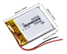 Bateria 402530 com 300mah 4mmx25mmx30mm 2 fios 3,7v Bateria 402530 com 300mah 4mmx25mmx30mm 2 fios 3,7v