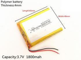Bateria 404865 com 1800mah 4mmx48mmx65mm 2 fios 3,7v