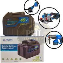 Bateria 48V Exbom 30AH Para Parafusadeira, Chave Impacto, Martelete,Esmerilhadeira Serra Circular