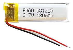 Bateria 501235 Com 180mah 5mmx12mmx35mm 2 Fios 3,7v. Bateria 501235 Com 180mah 5mmx12mmx35mm 2 Fios 3,7v.