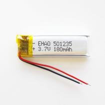 Bateria 501235 Com 180mah 5mmx12mmx35mm 2 Fios 3,7v. Bateria 501235 Com 180mah 5mmx12mmx35mm 2 Fios 3,7v.