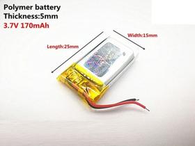 Bateria 501525 C/ 170mah 5mmx15mmx25mm 2 Fios 3,7v Bateria 501525 C/ 170mah 5mmx15mmx25mm 2 Fios 3,7v