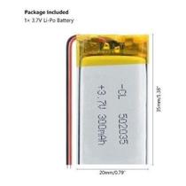 Bateria 502035 3,7v 300mah 5mm X 20mm X 35mm 2 Fios Nova