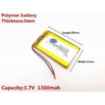 Bateria 503759 2 Fios 5mm X 37mm X 59mm 3,7v 1300 Mah