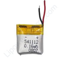 Bateria 541112 5,4mm x 11mm x 12mm 3,7V com 2 fios