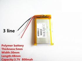 Bateria 5mmx30mmx48mm 503048 3 Fios 800mah 3,7v