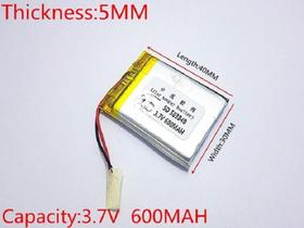 Bateria 600 Mah 3,7 V 5mm X 30mm X 40mm C/2 Fios Carta Bateria 600 Mah 3,7 V 5mm X 30mm X 40mm C/2 Fios Carta