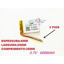 Bateria 600 Mah 3,7v C/ 3 Fios 6mm X 25mm X 35mm