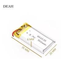 Bateria 602035 Com 2 Fios 500mah 6mm X 20mm 35mm