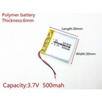 Bateria 603030 2 Fios 3,7v 500mah Fone 500bt 6 X 30 X 30mm Bateria 603030 2 Fios 3,7v 500mah Fone 500bt 6 X 30 X 30mm