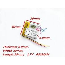 Bateria 6mm X 30mm X 30mm 3,7v 600mah Com 3 Fios -