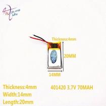 Bateria 70 Mah 3,7v 2 Fios 4mm X 14mm X 20mm 401420
