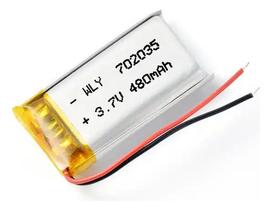 Bateria 702035 Com 480mah E 2 Fios 7mmx20mmx35mm 3,7v Bateria 702035 Com 480mah E 2 Fios 7mmx20mmx35mm 3,7v