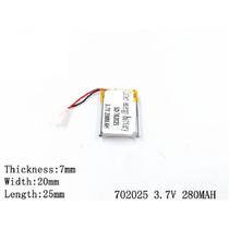 Bateria 7mm X 20mm X 25mm 3,7v 280mah Com 2 Fios 702025