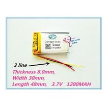 Bateria 803048 Com 3 Fios 3,7v 1200mah 8mm X 30mm X 48mm