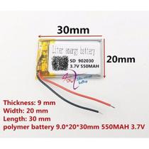 Bateria 902030 3,7v 550mah 9mm X 20mm X 30mm 2 Fios