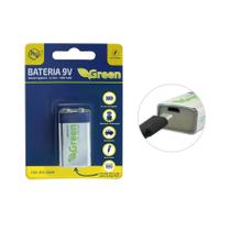 Bateria 9V 500Ma - Recarregável Com Carga Micro Usb