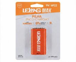 Bateria 9V Pilha Comum Lelong Max Zinco/Carbono LE-7999 6F22