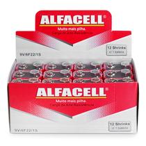 Bateria 9v Pilha Retangular Alfacell Caixa com 12 Unidades