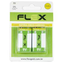Bateria 9v Zinco Cartela Com 2 Unidades Flex F108