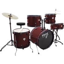 Bateria Acústica 2T EWR Vinho com Banco NY F1rst - NY-F1RST