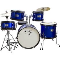 Bateria Acústica Infantil Junior 2T Azul com Banco New York - NY-F1RST
