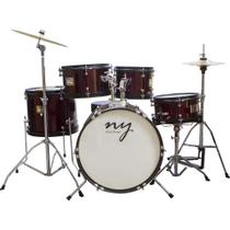 Bateria Acústica Infantil Junior 2T Vinho New York - NY-F1RST