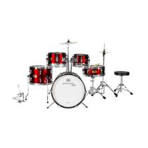 Bateria Acústica Infantil Michael MDMC5 WR Vinho 5 Peças