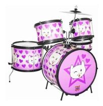 Bateria Acústica Infantil Star Kids Luen 44000ct Brasil Rosa