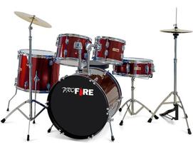 Bateria acústica profire bum 20 pratos e banco cromada