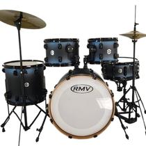 Bateria Acústica RMV Infinity Bumbo 20 Preta e Azul