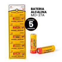 Bateria Alcalina 27A 12V Mox Cartela com 5 Unidades Bateria Alcalina 27A 12V Mox Cartela com 5 Unidades