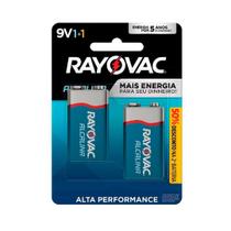 Bateria Alcalina 9v Rayovac Cartela Com 02 Unidades