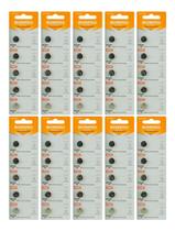 Bateria Alcalina Botão Ag13 Lr44 10 Cartelas Com 5 Cada 1.5v Total 50 Unidades