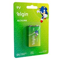 Bateria Alcalina Elgin com 1 unidade 9V Pilha Bateria Alcalina Elgin com 1 unidade 9V Pilha