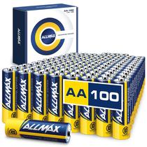 Bateria Allmax AA de potência máxima alcalina de 1,5 V (100 unidades)