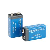 Bateria Amazon Basics 9V de lítio de alto desempenho, pacote com 2 unidades Bateria Amazon Basics 9V de lítio de alto desempenho, pacote com 2 unidades