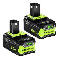 Bateria ANTOOLOCKER 18V 8.0Ah de íon de lítio com indicador LED, pacote com 2 unidades