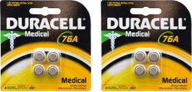 Bateria Button Cell Duracell 76A LR44 Duralock 1,5 V, pacote com 8