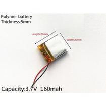 Bateria C/2 Fios 3,7v 160mah 5mm X 20mm X 20mm 502020 Bateria C/2 Fios 3,7v 160mah 5mm X 20mm X 20mm 502020