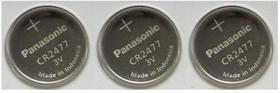 Bateria: célula de lítio Panasonic CR2477 3V (pacote com 3) Bateria: célula de lítio Panasonic CR2477 3V (pacote com 3)