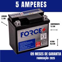 Bateria CG 150 5 amperes Force Moto Honda CG 125 CG 150 Bros 125 Bros 150 XTZ Envio Imediato