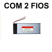 Bateria Com 200mah 351743 Medida 3,5mmx17mmx43mm 2 Fios 3,7v