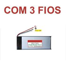 Bateria Com 200mah 351743 Medida 3,5mmx17mmx43mm 3 Fios 3,7v
